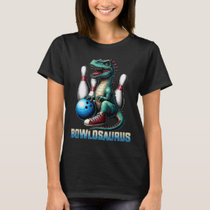 T-shirt Dinosaure T-rex Bowling Graphic Dino Dino Bowler K