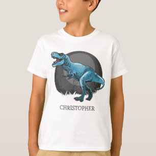 T-shirt Dinosaure t-rex cadeau personnalisé pour garçon bl