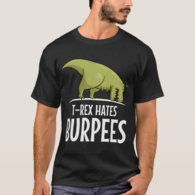T-shirt Dinosaure T-Rex déteste les burpees (Devant)