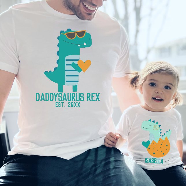 T-shirt Dinosaure Turquoise moderne mignon Dino avec un no (Créateur téléchargé)