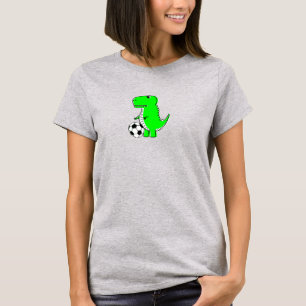 T-shirt Dinosaure Vert Aime Le Football