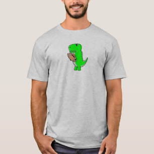 T-shirt Dinosaure Vert Aime Le Football