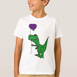 T-shirt Dinosaure vert drôle de Trex tenant le ballon