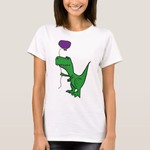 T-shirt Dinosaure vert drôle de Trex tenant le ballon