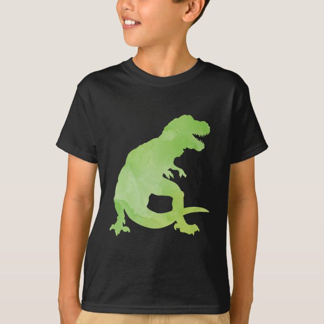 T-shirt Dinosaure vert pour enfants T-Rex (Devant)