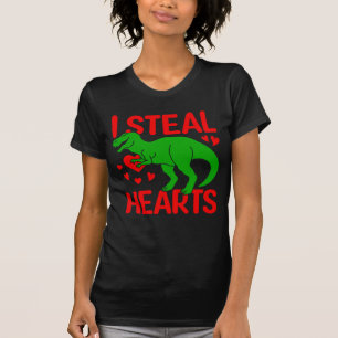 T-shirt Dinosaure Vert Valentine I Voler Coeurs