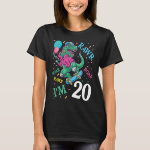 T-shirt Dinosaure Volant Et Ballons Rawer Roar Anniversair