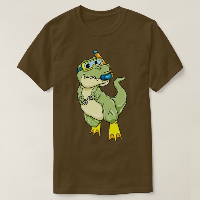 T-shirt Dinosaures à la plongée avec lunettes de natation (Design devant)