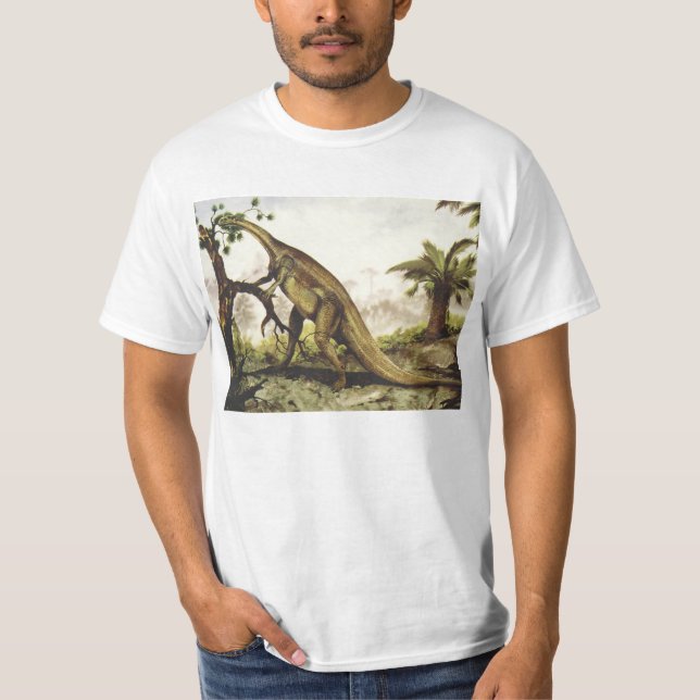 T-shirt Dinosaures Anciens, Plateosaurus Broutant des Arbr (Devant)