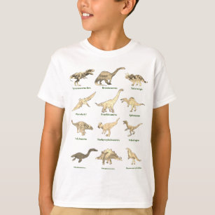 T-shirt Dinosaures avec des noms Motif