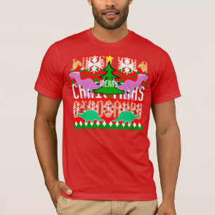 T-shirt Dinosaures de Motif de Noël moche