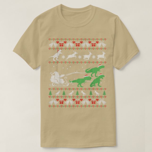 T-shirt Dinosaures Drôle Et Chandail De Noël Vilain Père N (Design devant)