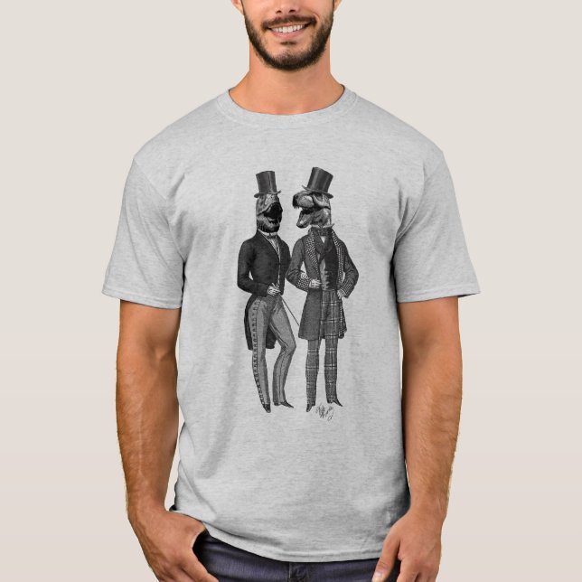 T-shirt Dinosaures Hommes Sortent La Nuit (Devant)