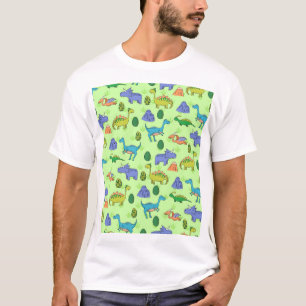 T-shirt Dinosaures mignons, Style Dessin Caricature.