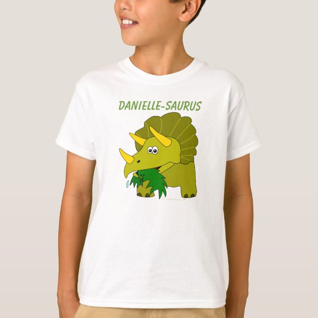 T-shirt Dinosaures pour le Triceratops nommé fait sur (Devant)
