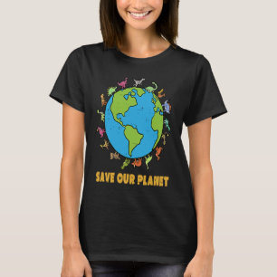 T-shirt Dinosaures T Rex Sauvez Notre Planète Sensibilisat