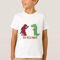 dinosaures t-rex tea party drôle design dinosaure