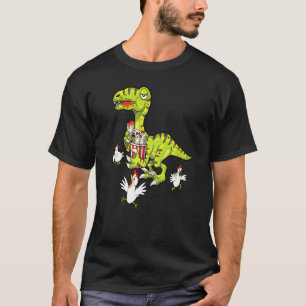 T-shirt Dinosaures Vélociraptors Aiment le Poulet Frit