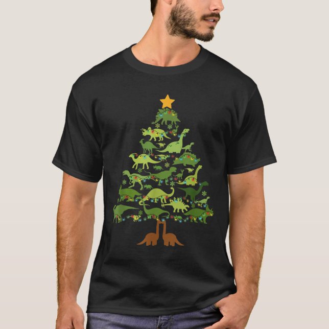 T-shirt Dinosaurs Christmas Kids Christmas Tree Funny Love (Devant)