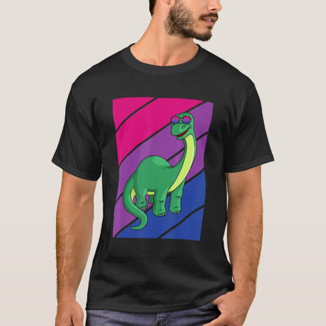 T-shirt Dinosaurs Pride Bisexual Flag LGBTQ Proud Ally Pri (Devant)