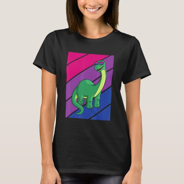 T-shirt Dinosaurs Pride Bisexual Flag LGBTQ Proud Ally Pri (Devant)