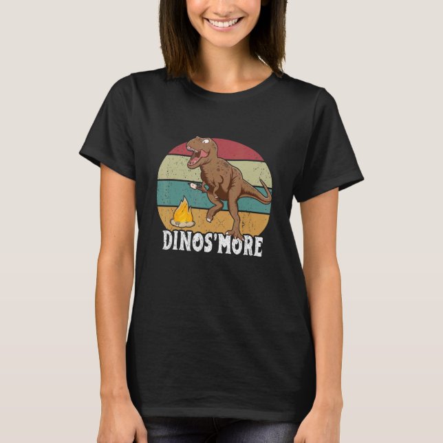 T-shirt Dinos'more Camping Dinosaur Trex Camping Smore (Devant)