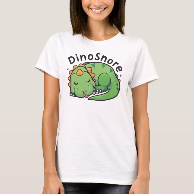 T-shirt Dinosnore - Dinosaure dormant mignon (Devant)
