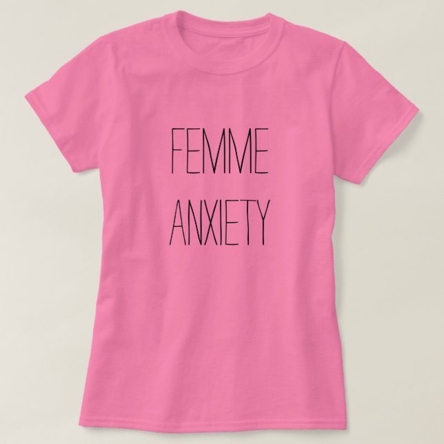 T-shirt d'inquiétude de femme (Design devant)