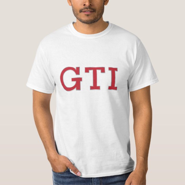 T-shirt d'insigne de VDUB GTI (rouge - argent) (Devant)