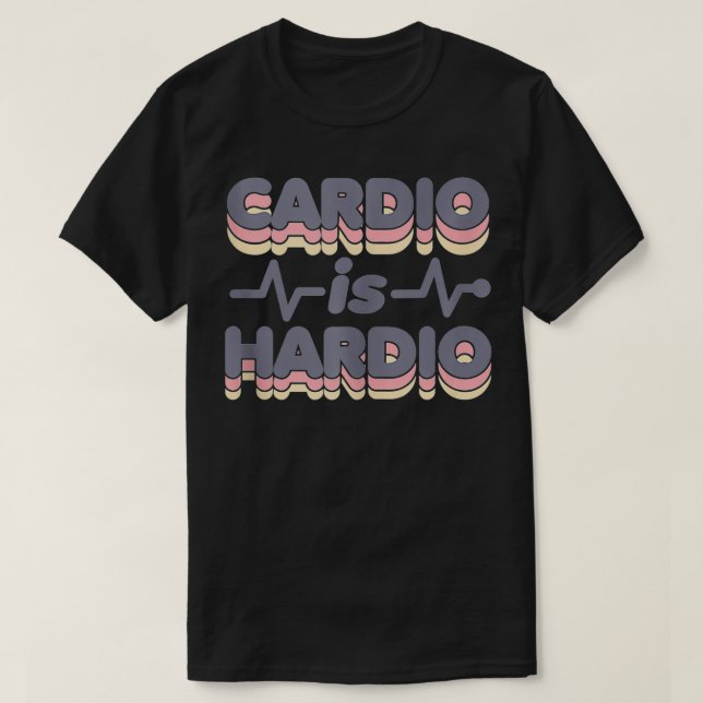T-shirt dio est Hardio Funny Gym Running Retro les années  (Design devant)