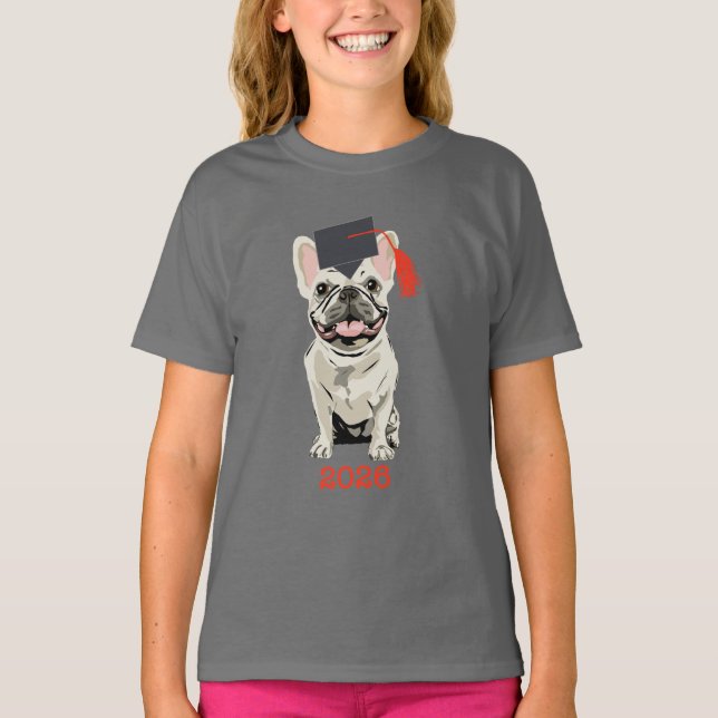 T-shirt Diplômé 2026, chien mignon (Devant)