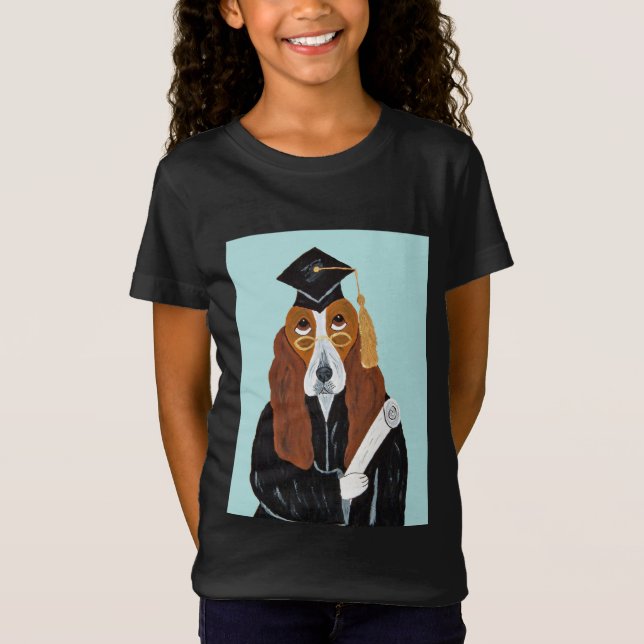 T-Shirt Diplômé Basset Hound (Devant)