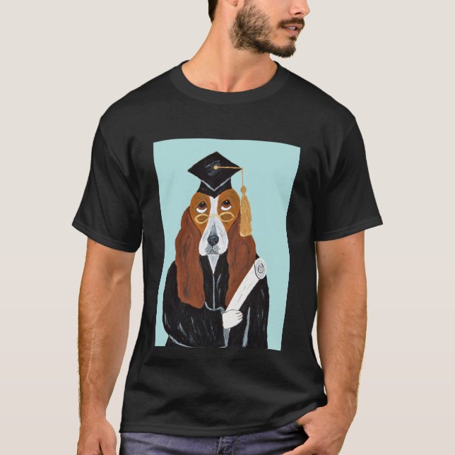 T-shirt Diplômé Basset Hound (Devant)