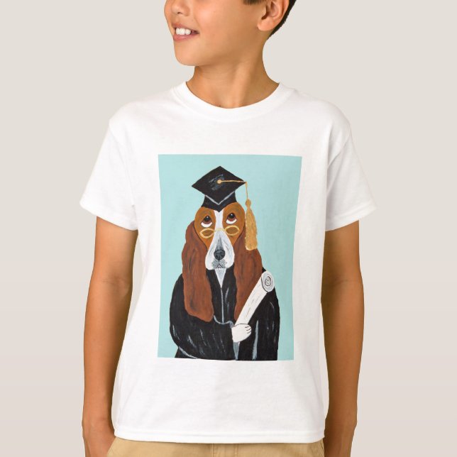 T-shirt Diplômé Basset Hound (Devant)