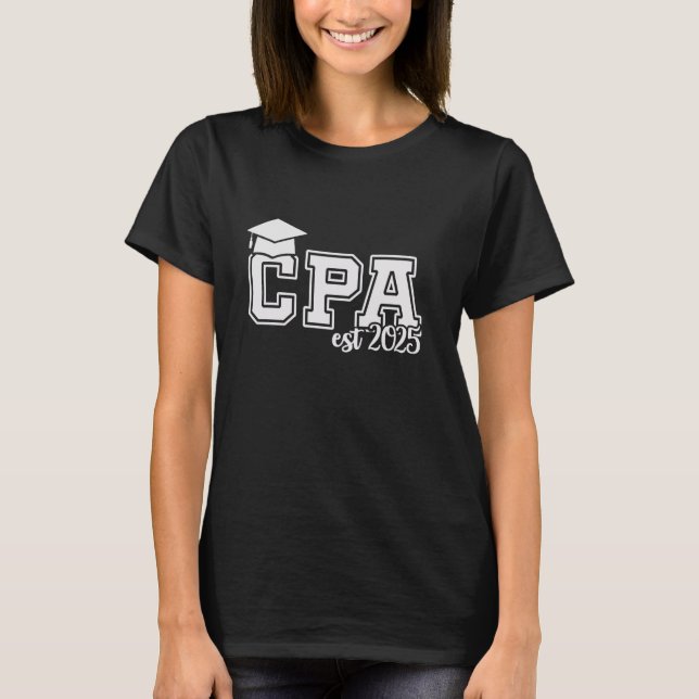 T-shirt Diplôme comptable CPA 2025 certifié ac public (Devant)