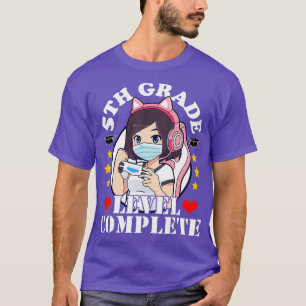 T-shirt Diplôme de 5e année fille aime le jeu d'Anime