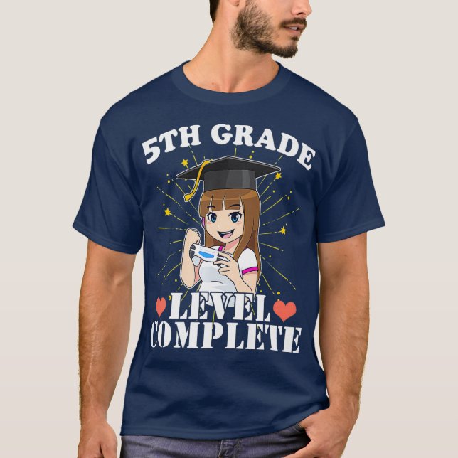 T-shirt Diplôme de 5e année fille qui aime Anime et (Devant)