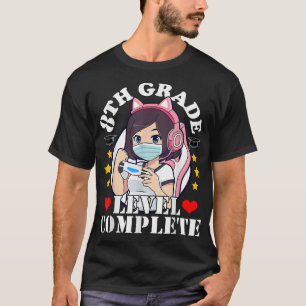 T-shirt Diplôme de 8e année fille aime Anime jeu visage