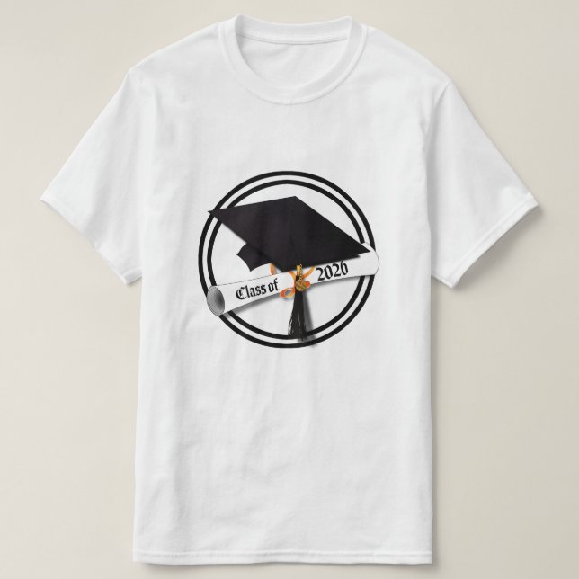 T-shirt Diplôme de casquette de 2026 (Design devant)