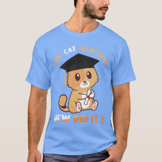 T-shirt Diplômé de chat mignon qui obtient son diplôme en 