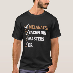 T-shirt Diplômé de doctorat mélanisé diplômé de baccalauré