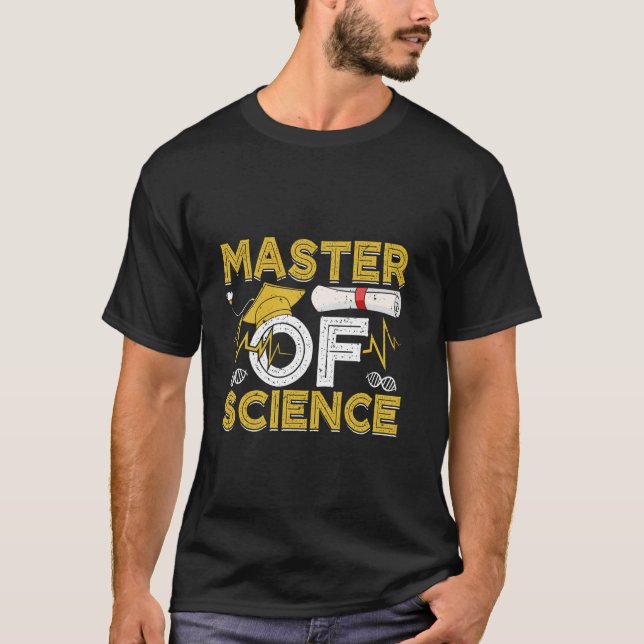T-shirt Diplôme de master MASTER DE SCIENCE Drôle de maste (Devant)