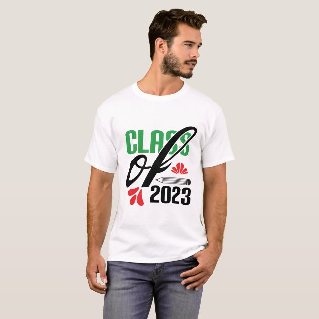 T-shirt Diplômé de style universitaire promotion 2023 (Devant entier)