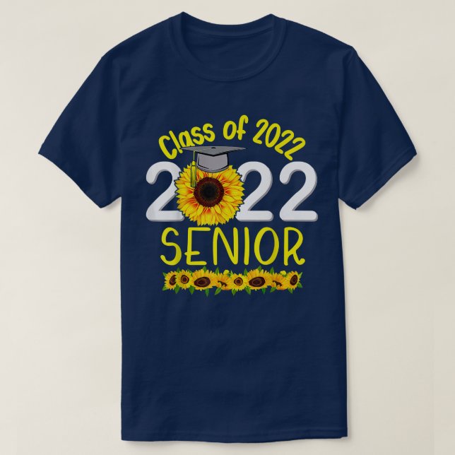 T-shirt Diplôme De tournesol Senior 22E Classe De 2022 Gra (Design devant)