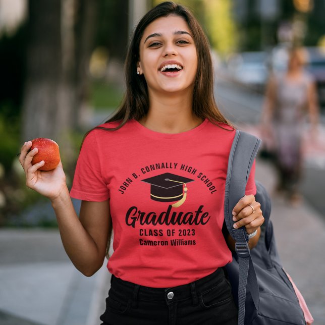T-shirt Diplômé du lycée Rouge sur mesure 2023 (Créateur téléchargé)