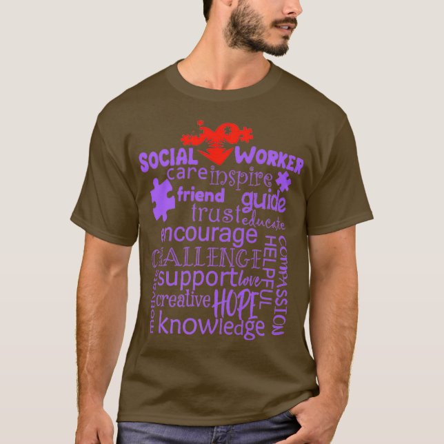T-shirt Diplôme d'un cadeau d'un travailleur social Mois d (Devant)