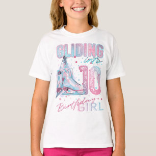 T-shirt Diplômé en 10 ans, anniversaire de patinage artist