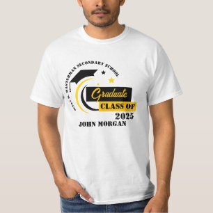 T-shirt Diplômé Jaune Noir Blanc