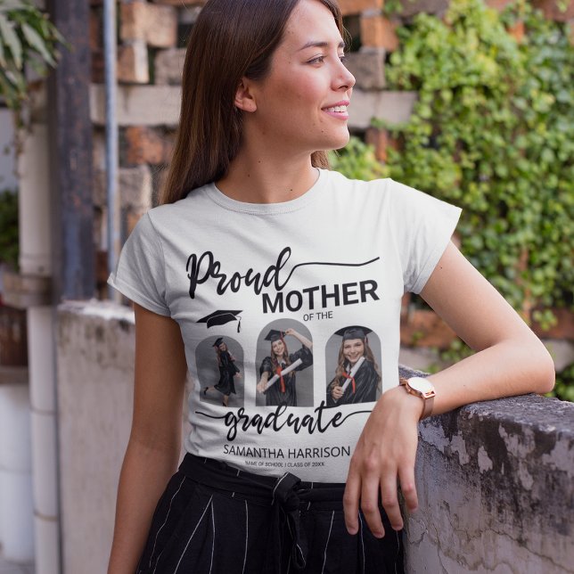 T-shirt Diplômé moderne | 3 Collage photo en arc (Créateur téléchargé)