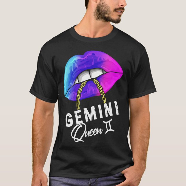 T-shirt Diplômé Purple Blue Gemini Queen mai ou juin Wom (Devant)